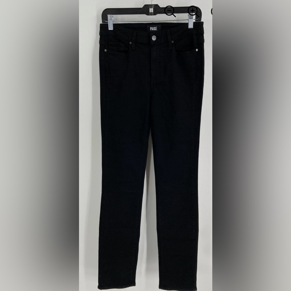 Paige Womens Black Hoxton Cotton Blend Mid Rise Pockets Straight Leg Jeans 29.